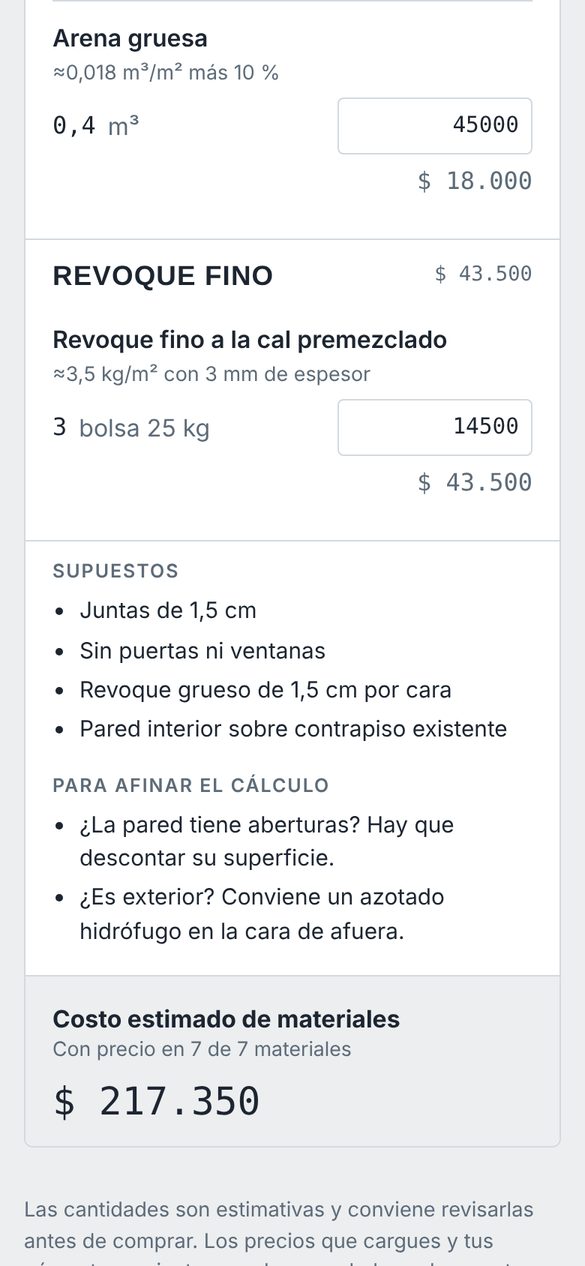 El costo estimado de todo